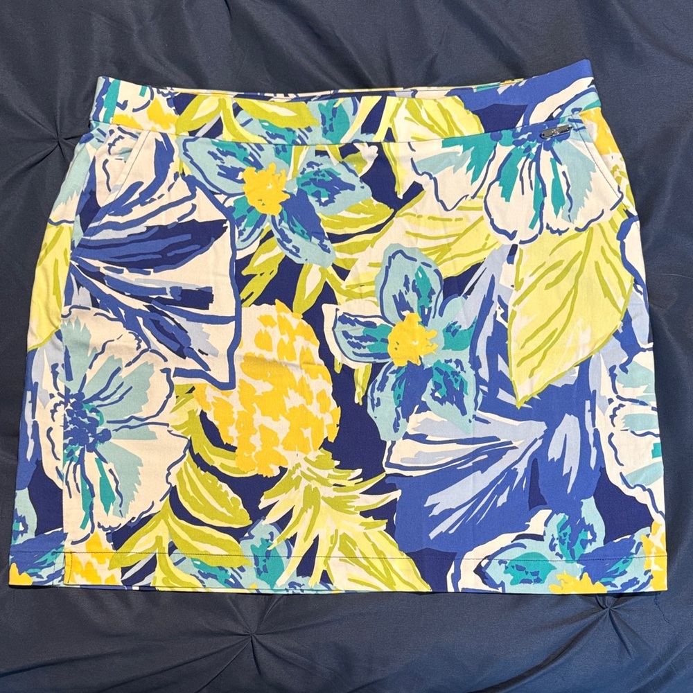 Floral Blue and Yellow Women's Skort